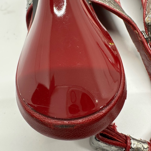 LOUIS VUITTON Satin Cherry Blossom Monogram Sandal Shoes Size 38.5 UK or 8.5 US - Picture 9 of 12